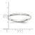 Sterling Silver Rhodium-plated 2mm Half-Round Size 6 Band