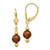 14k 5-6mm Brown Semi-round Freshwater Cultured Pearl Dangle Leverback Earrings - XF-13DD9231-1671