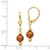 14k 5-6mm Brown Semi-round Freshwater Cultured Pearl Dangle Leverback Earrings - XF-13DD9231-1671