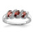 Sterling Silver Rhodium-plated 3 Stone Garnet & Diamond Ring - QD-A5F9F9D9-2756