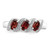 Sterling Silver Rhodium-plated 3 Stone Garnet & Diamond Ring - QD-A5F9F9D9-2756