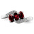 Sterling Silver Rhodium-plated 3 Stone Garnet & Diamond Ring - QD-E79B40F8-1082