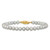 14k 5-6mm Grey Near Round Freshwater Cultured Pearl 7.5 inch Bracelet