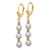 14k 5-6mm Grey Semi-Round Freshwater Cultured Pearl Dangle Leverback Earrings