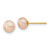 14k 5-6mm Pink Button Freshwater Cultured Pearl Stud Post Earrings