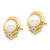 14k 5-6mm White Button Freshwater Cultured Pearl and .02 Carat Diamond Post Earrings - XE-18C3A629-8520