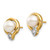 14k 5-6mm White Button Freshwater Cultured Pearl and .02 Carat Diamond Post Earrings - XE-E21E8ECE-6004