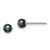 Sterling Silver Rhodium-plated 3-4mm Black Button Freshwater Cultured Pearl Post Earrings
