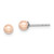 Sterling Silver Rhodium-plated 3-4mm Pink Button Freshwater Cultured Pearl Post Earrings