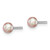 Sterling Silver Rhodium-plated 3-4mm Purple Button Freshwater Cultured Pearl Post Earrings