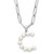 Sterling Silver Rhodium-plated 3-5.5mm White Button Freshwater Cultured Pearl LETTER C 18 inch Necklace