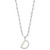 Sterling Silver Rhodium-plated 3-5.5mm White Button Freshwater Cultured Pearl LETTER D 18 inch Necklace