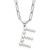 Sterling Silver Rhodium-plated 3-5.5mm White Button Freshwater Cultured Pearl LETTER E 18 inch Necklace