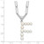 Sterling Silver Rhodium-plated 3-5.5mm White Button Freshwater Cultured Pearl LETTER F 18 inch Necklace