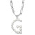 Sterling Silver Rhodium-plated 3-5.5mm White Button Freshwater Cultured Pearl LETTER G 18 inch Necklace
