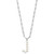 Sterling Silver Rhodium-plated 3-5.5mm White Button Freshwater Cultured Pearl LETTER J 18 inch Necklace