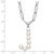 Sterling Silver Rhodium-plated 3-5.5mm White Button Freshwater Cultured Pearl LETTER J 18 inch Necklace