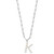 Sterling Silver Rhodium-plated 3-5.5mm White Button Freshwater Cultured Pearl LETTER K 18 inch Necklace