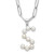 Sterling Silver Rhodium-plated 3-5.5mm White Button Freshwater Cultured Pearl LETTER S 18 inch Necklace
