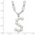 Sterling Silver Rhodium-plated 3-5.5mm White Button Freshwater Cultured Pearl LETTER S 18 inch Necklace