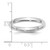 Sterling Silver Rhodium-plated 3mm Comfort Fit Size 4.5 Band