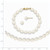 14k 5-6mm White Freshwater Cultured Pearl 5 inch Bracelet, 14 inch Necklace and Post Earrings Set - XF-9F3CE3FE-8188