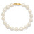 14k 5-6mm White Freshwater Cultured Pearl 5 inch Bracelet, 14 inch Necklace and Post Earrings Set - XF-9F3CE3FE-8188