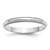 Sterling Silver Rhodium-plated 3mm Half Round Milgrain Size 5.5 Band
