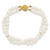 14k 5-6mm White Near-Round Freshwater Cultured Pearl 2-Strand 7.5 inch Bracelet