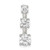 Sterling Silver Rhodium-plated 3-stone CZ Pendant