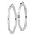 Sterling Silver Rhodium-plated 3x50mm Square Tube Hoop Earrings