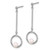 Sterling Silver Rhodium-plated 4-4.5mm White Semi-Round Freshwater Cultured Pearl Post Dangle Earrings