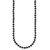 Sterling Silver Rhodium-plated 4-5mm Black Near-Round Freshwater Cultured Pearl 16 inch Necklace