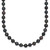 Sterling Silver Rhodium-plated 4-5mm Black Near-Round Freshwater Cultured Pearl 18 inch Necklace