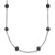 Sterling Silver Rhodium-plated 4-5mm Black Semi-Round Freshwater Cultured Pearl 14-Station 18 inch Necklace