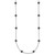 Sterling Silver Rhodium-plated 4-5mm Black Semi-Round Freshwater Cultured Pearl 8-Station 16 inch Necklace