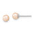 Sterling Silver Rhodium-plated 4-5mm Pink Round Freshwater Cultured Pearl Post Earrings
