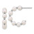 Sterling Silver Rhodium-plated 4-5mm Round White Freshwater Cultured Pearl and Bead C-Hoop Post Earrings