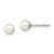 Sterling Silver Rhodium-plated 4-5mm White Round Freshwater Cultured Pearl Post Earrings