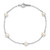 Sterling Silver Rhodium-plated 4-5mm White Semi-Round Freshwater Cultured Pearl 5-Station 7 inch Bracelet