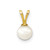 14K 5-6mm White Round Freshwater Cultured Pearl Pendant