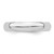 Sterling Silver Rhodium-plated 4mm Half-Round Size 8.5 Band