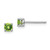 Sterling Silver Rhodium-plated 4mm Round Peridot Post Earrings