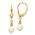 14k 5-6mm White Semi-round Freshwater Cultured Pearl Dangle Leverback Earrings - XF-08E0F366-1640