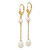 14k 5-7mm White Rice and Semi-Round Freshwater Cultured Pearl Dangle Leverback Earrings