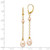 14k 5-8mm Pink Rice and Semi-Round Freshwater Cultured Pearl Dangle Leverback Earrings