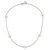 Sterling Silver Rhodium-plated 5-5.5mm White Semi-Round Freshwater Cultured Pearl 5-Station Children's 12 inch Necklace