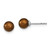 Sterling Silver Rhodium-plated 5-6mm Brown Round Freshwater Cultured Pearl Post Earring