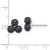 Sterling Silver Rhodium-plated 5-6mm Button Black Freshwater Cultured 3-Pearl Post Earrings