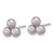 Sterling Silver Rhodium-plated 5-6mm Button Grey Freshwater Cultured 3-Pearl Post Earrings